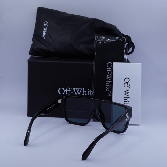 Off-White OERI13J SYRACUSE 1045 Sunglasses Black Shield Frame, Blue Lenses - Picture 11 of 11